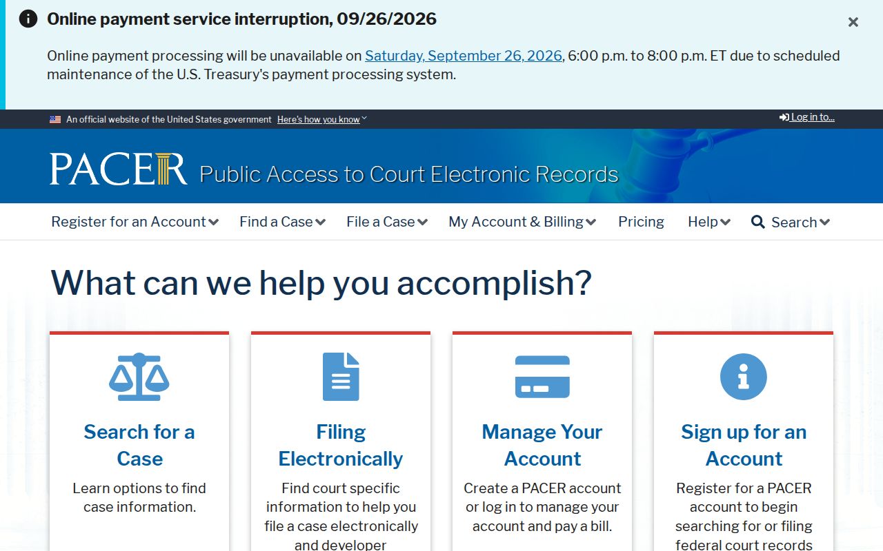 Georgia federal court docket access through the national PACER system